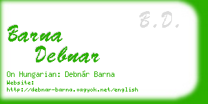 barna debnar business card